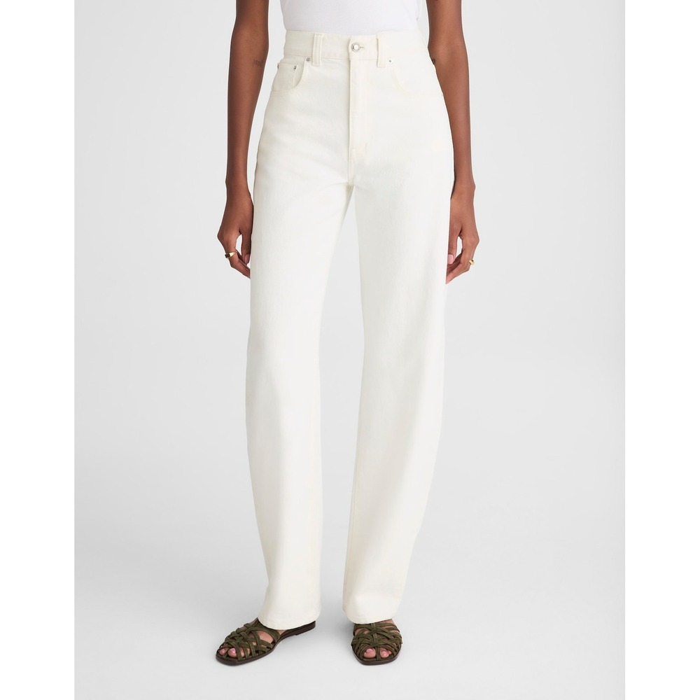 Madewell Jeans Womens 31 Balloon Tile White High Rise Off White Denim Barrell